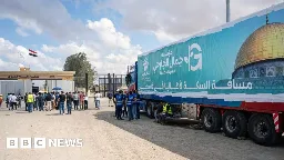 Aid delivery waits to enter Gaza from Egypt at Rafah crossing